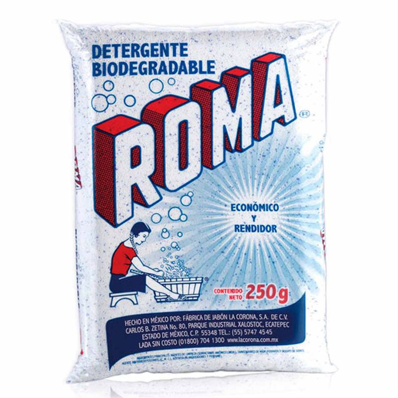 Roma 250g: Eficaz limpiador para una ropa impecable y fresca.