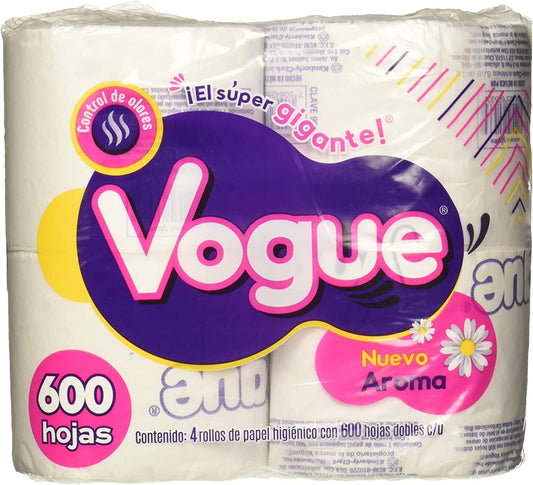 Vogue Con Aroma Manzanilla C/4 Rollos: Frescura y suavidad para tu hogar.